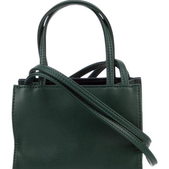 TELFAR Green Vegan Leather Bag. - Picture 3 of 6